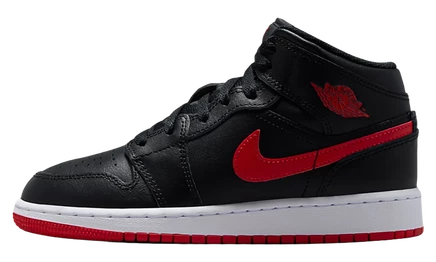 Детские кроссовки Jordan AJ1 Mid, черно-бело-красные