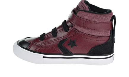 Детские кеды Converse Blaze Strap HI, бордово-черно-белые