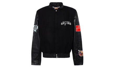 Мужская куртка Jeff Hamilton Spurs, шерсть/кожа, черная
