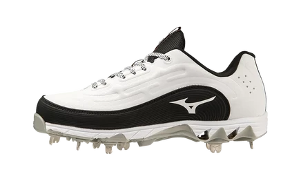 Женские шиповки Mizuno Metal Softball Cleats, бело-черные