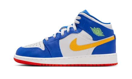 Детские кроссовки Jordan 1 Mid GS, синий/красный/золотой