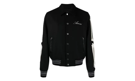 Мужская куртка-бомбер Amiri Bones Varsity, черно-белая