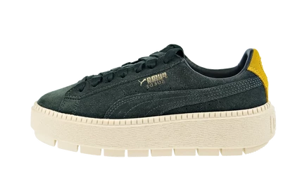 Женские кроссовки Puma Suede Platform низкие, зеленые