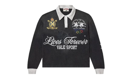 Мужское поло с длинным рукавом Vale Rock Rugby, черное