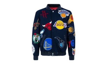 Куртка Jeff Hamilton NBA Collage из шерсти, темно-синяя