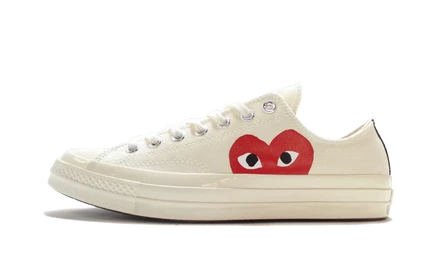 Кеды Converse Chuck 70 Ox CDG Play Half Heart, белые