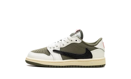 Детские кроссовки Jordan AJ1 Low Travis Scott, оливковые
