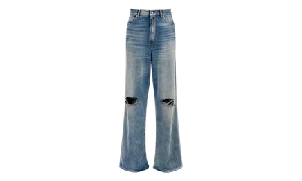 Джинсы MM6 Maison Margiela Regular Leg с прорезью, синие