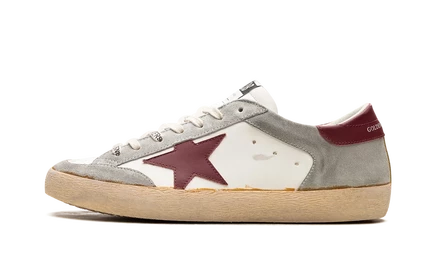 Кеды Golden Goose Super-Star Penstar, кожа и замша, белые с бордовым