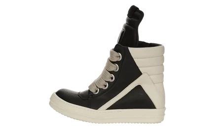 Мужские кроссовки Rick Owens Jumbolace Geobasket, черно-молочные