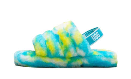 Детские шлепанцы UGG Fluff Yeah Slide, зеленые
