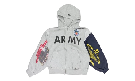 Унисекс худи Protocol Index Reconstructed Zip Hoodie PI00007, серый меланж