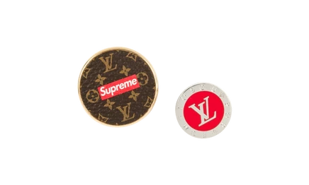Броши Louis Vuitton Broche City Badge (2 шт.), LV x Supreme