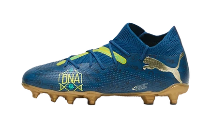 Футбольные бутсы Puma Future 7 Match BNA FG/AG GS, сине-желтые