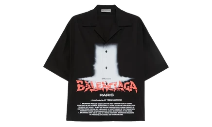Мужская рубашка Balenciaga Bowling с принтом, черная