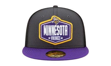 Унисекс кепка New Era 59FIFTY Вайкингс, серо-черно-фиолетовая