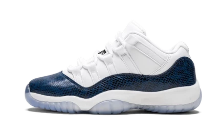 Детские кроссовки Jordan AJ11 Low GS, синий змеиный принт