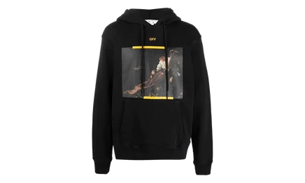 Мужское худи Off-White Arrow Caravaggio, черно-желтое