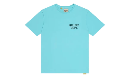 Мужская футболка Gallery Dept. Souvenir Logo GD309, бирюзовая и черная