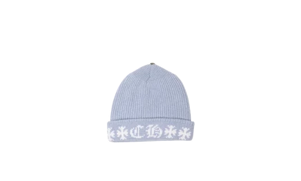 Шапка Chrome Hearts Big Daddy из кашемира, голубая/белая