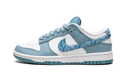Унисекс кроссовки Nike Dunk Low Blue Paisley, бело-голубые