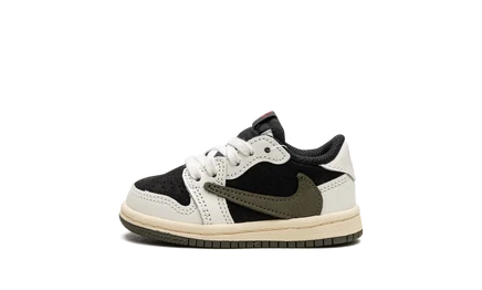 Детские кроссовки Jordan 1 Low Travis Scott, оливковые