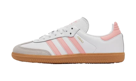 Кроссовки Adidas Samba OG GS, белые с кораллово-розовым