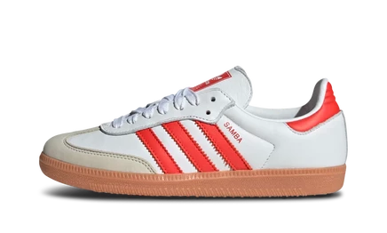 Женские кеды Adidas Samba OG, белые/красные