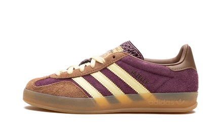 Кроссовки Adidas Gazelle Indoor, бордово-желтые