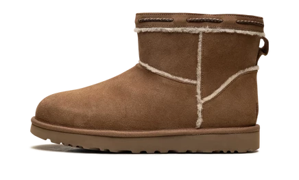 Женские угги Ugg Classic Mini Shearling Braid, каштановые