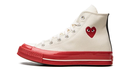 Унисекс кеды Converse Chuck 70 High CDG Play A01794C, молочно-белые/красные
