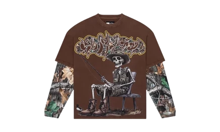 Футболка Godspeed New York Gone Fishing Layered, коричневая