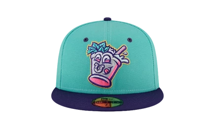 Унисекс кепка New Era 59FIFTY Bats, бирюзово-фиолетовая