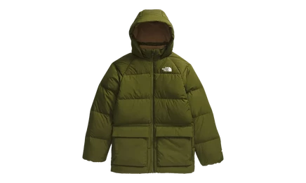 Детская пуховая парка The North Face, оливковая