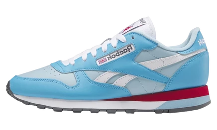 Кроссовки Reebok Classic Leather, бирюзово-красные