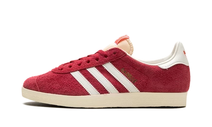 Кроссовки Adidas Gazelle, красно-белые с кремовыми вставками