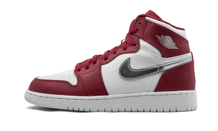 Мальчиковые кеды Jordan Air Jordan 1 Retro High GS Silver Medal, красно-белые