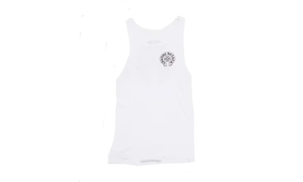 Майка Chrome Hearts Horseshoe Logo в рубчик, белая