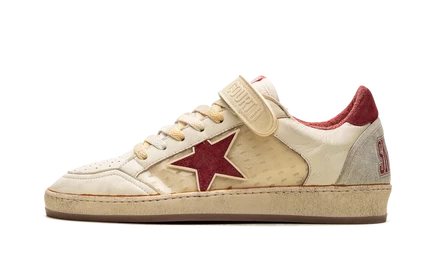 Кеды Golden Goose Ball Star из наппы и ПВХ, белые/красные