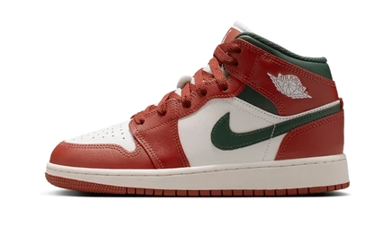Детские кроссовки Jordan 1 Mid GS Redstone, коричневые