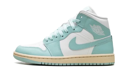 Женские кеды Air Jordan 1 Mid BQ6472 «Light Dew», светло-зеленые