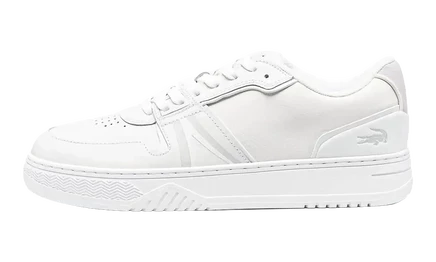 Мужские кожаные кроссовки Lacoste L001, бело-кремовые