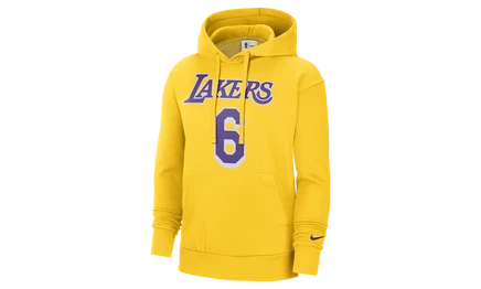 Худи Nike Lakers LeBron James №6 флисовое, желтое