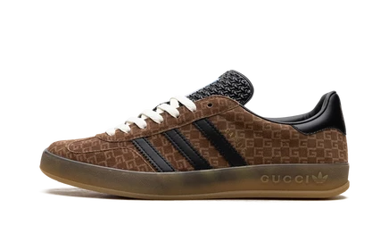 Кеды Adidas Gazelle x Gucci GG Monogram, коричневые