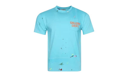 Футболка Gallery Dept Paint Splatter Logo, бирюзовая