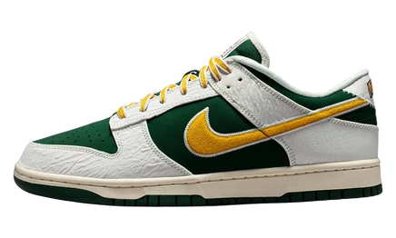 Мужские кроссовки Nike Dunk Low Retro, зелено-золотые