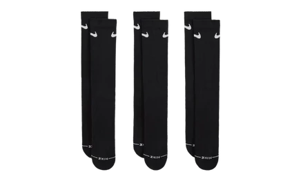 Носки Nike Everyday Elevated, 3 пары, черно-белые