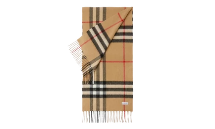 Кашемировый шарф Burberry Giant Check, бежевый