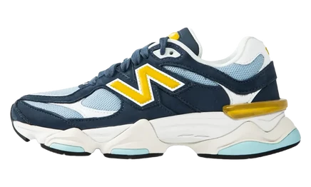 Мужские кроссовки New Balance 9060, индиго-золотые