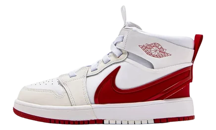Детские кроссовки Jordan 1 Mid, бело-черно-красные